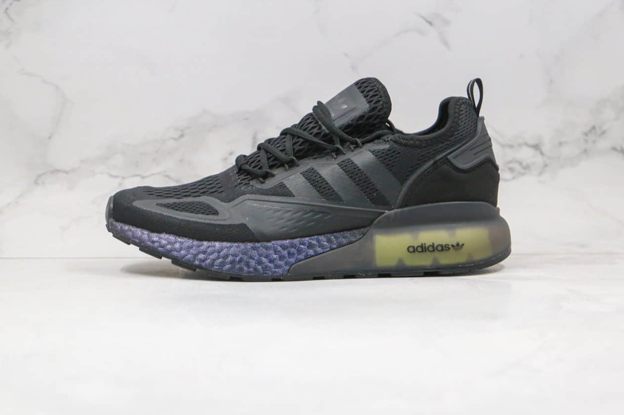 2020 Adidas ZX 2K Boost Black Fluorescent Blue FV7479 - Sleek and Stylish Footwear for Unmatched Comfort