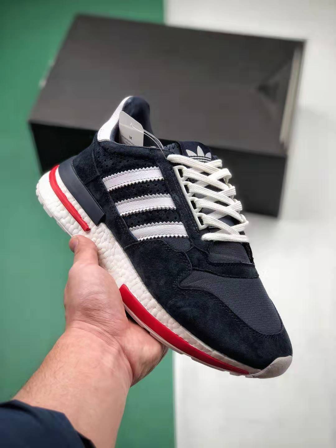Shop Adidas Clover ZX 500 Cloud White Blue Red Shoes BB6843 Online