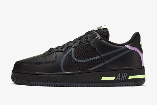 Nike Air Force 1 React Anthracite/Violet Star-Barely Volt CD4366-001 - Stylish and Innovative Sneakers