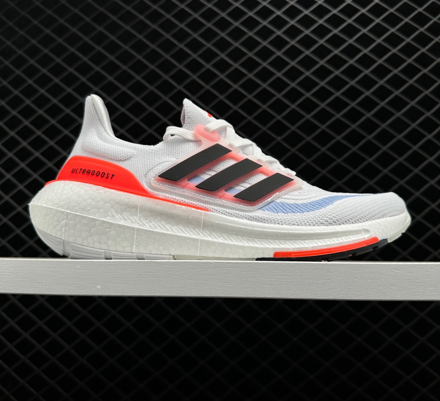 Adidas Ultra Boost Light White Black Solar Red Running Shoes