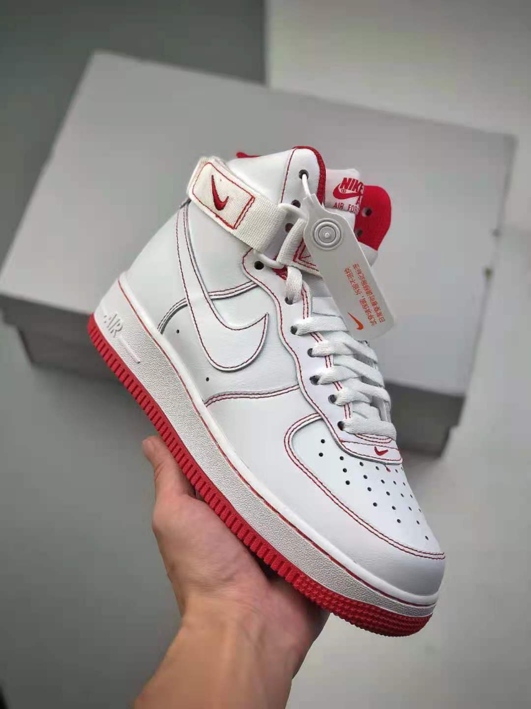 Nike Air Force 1 High '07 White University Red CV1753-100 - Trendy and Classic Footwear