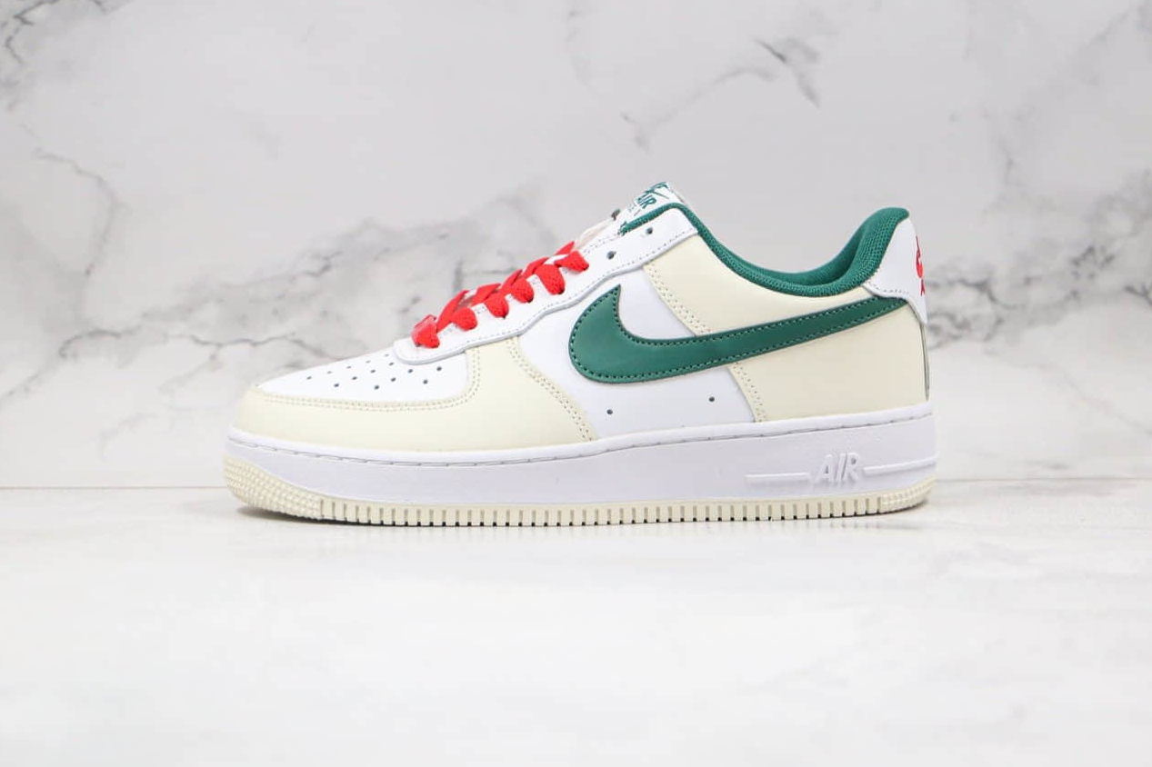 Nike Air Force 1 Low White Beige Green Red Womens Shoes - FF0902-012