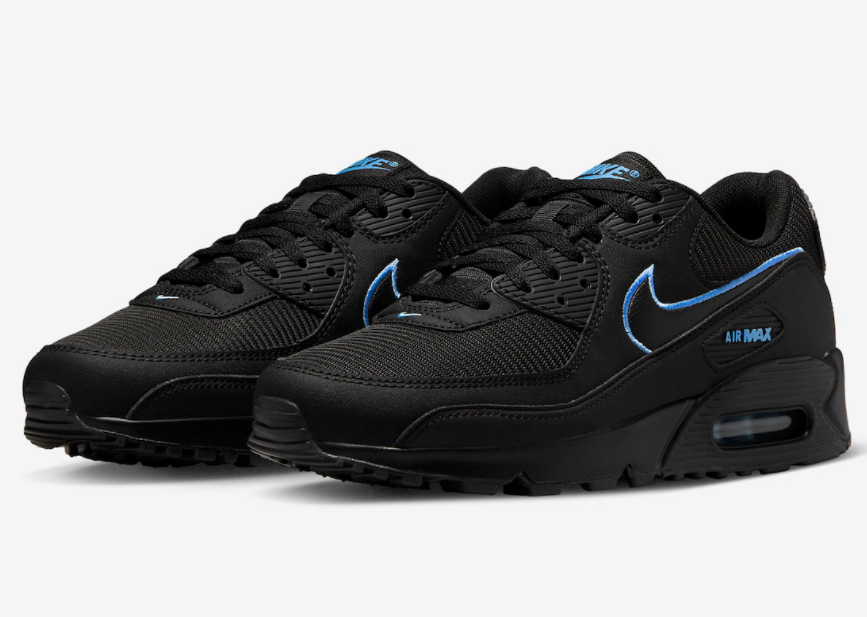 Nike Air Max 90 'Black University Blue' FJ4218-001 | Stylish Sneakers for Men | Limited Edition Release