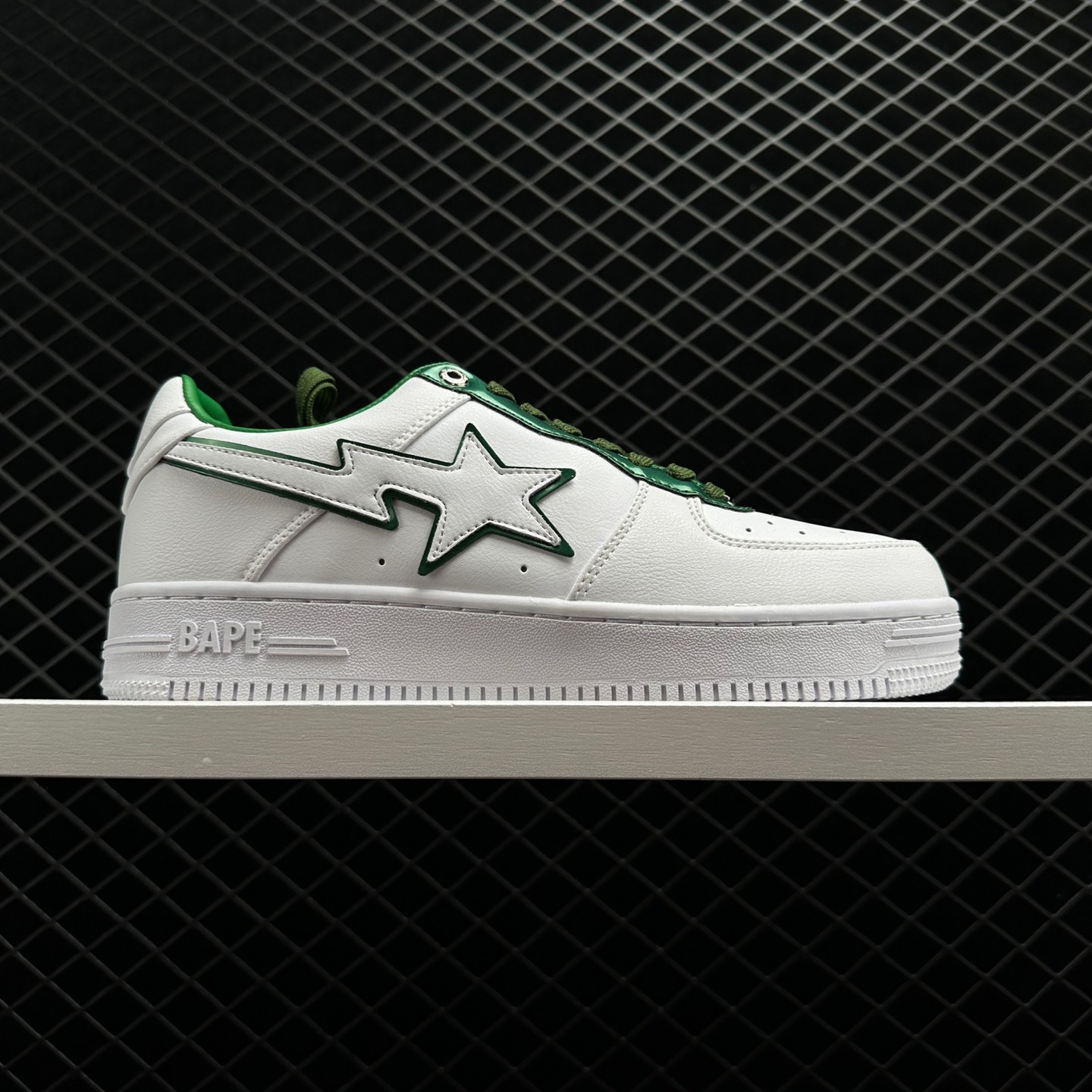 A BATHING APE Sta Leather Low 'White Green' 1J30-291-017-GREN: Shop Stylish Sneakers Online