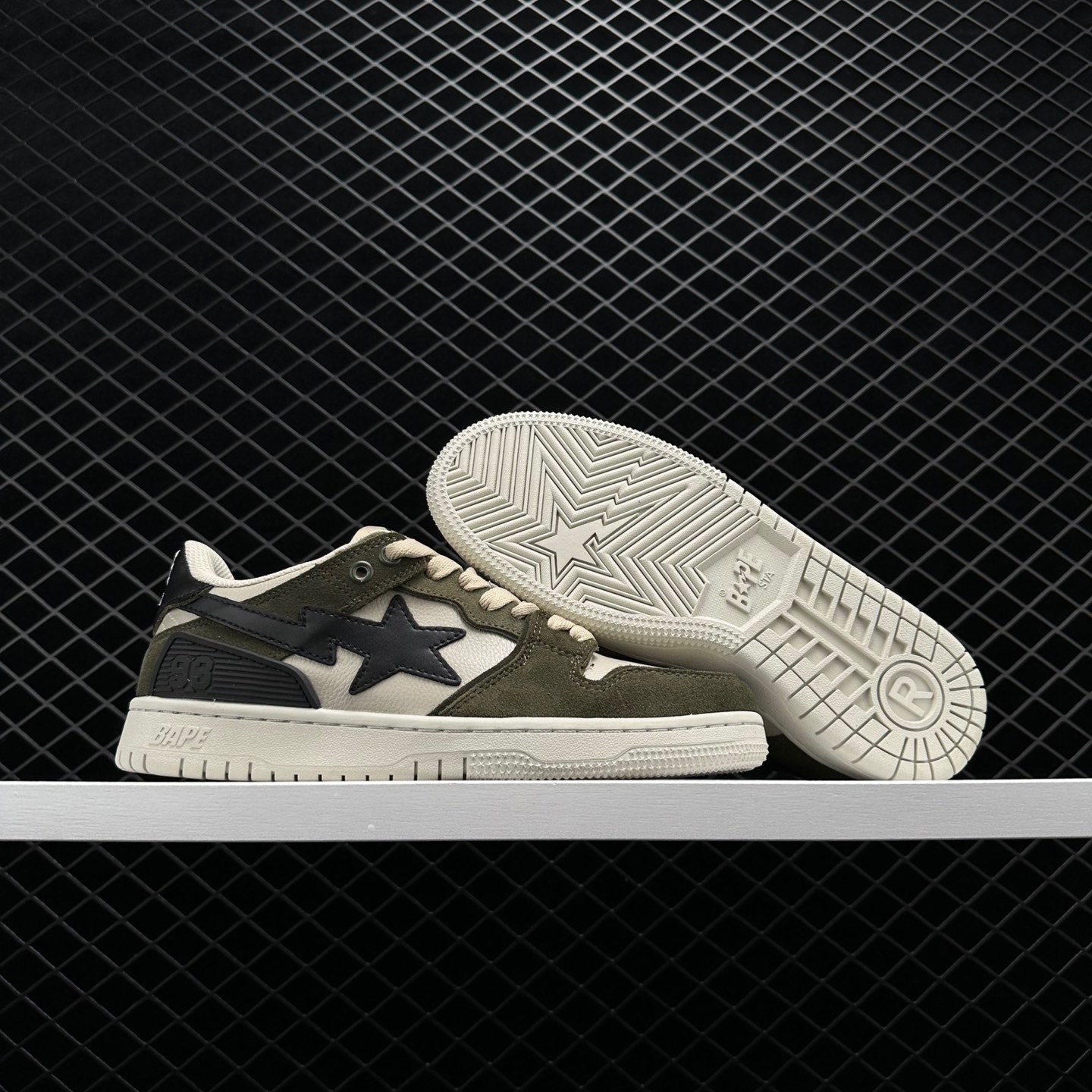 Shop the A Bathing Ape Bape SK8 Sta Olive Darb Sneakers