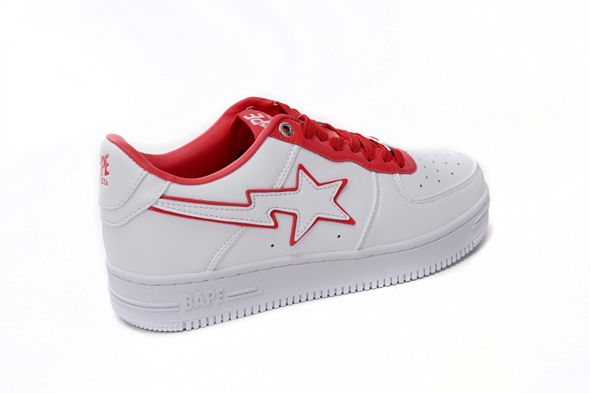 A Bathing Ape Bape Sta Leather Low 'Red' 1J30-291-017 - Stylish and Iconic Sneakers