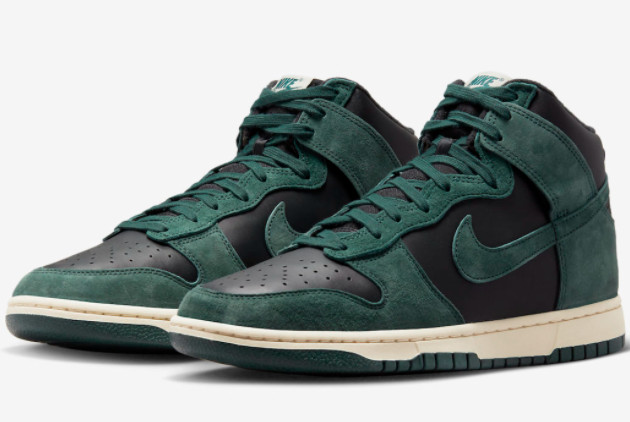 Nike Dunk High Premium 'Faded Spruce' Black/Faded Spruce-Light Cream DQ7679-002 - Shop Now!