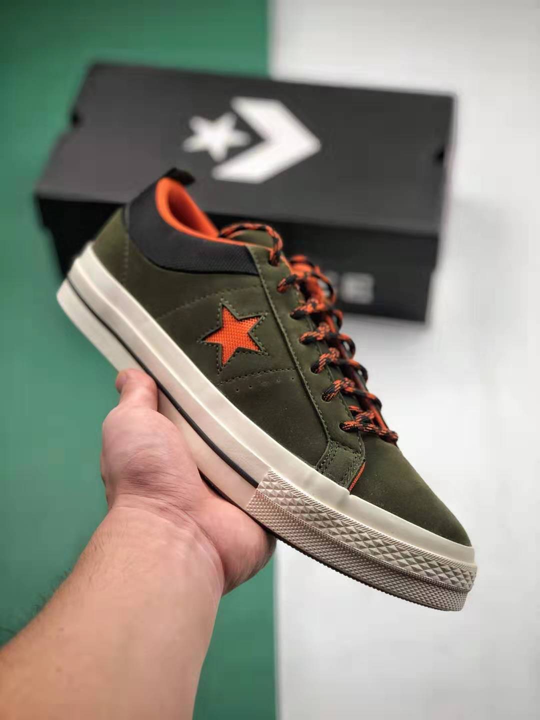 Converse One Star Non-Slip Green Skateboarding Shoes 162544C | Wear-Resistant & Minimalistic Casual