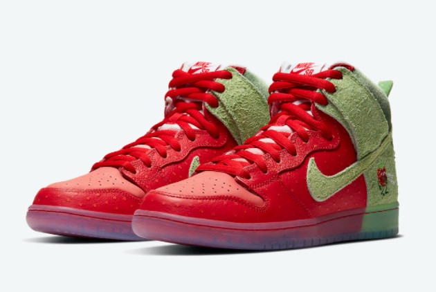 Nike SB Dunk High 'Strawberry Cough' Red/Spinach Green CW7093-600