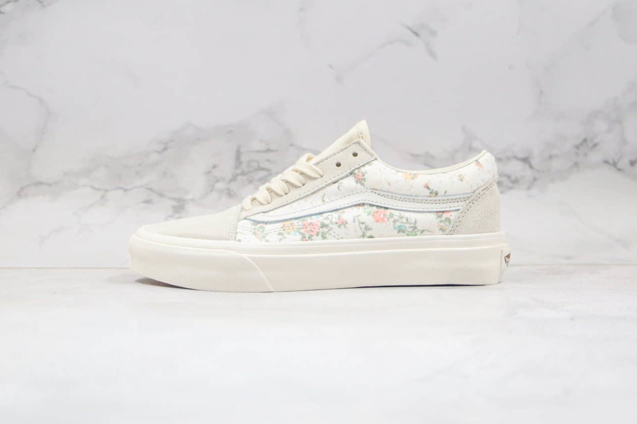 VANS Old Skool Floral White Marshmallow Shoes - Classic Style with a Floral Twist